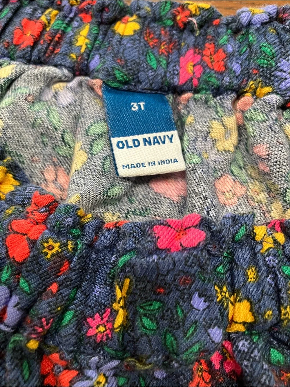 Old Navy Navy Floral Elastic Waist Skirt with Bright Blooms